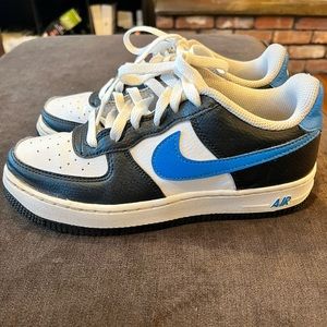 Nike Air Force One- youth 4.5.  Blue/white/black.
